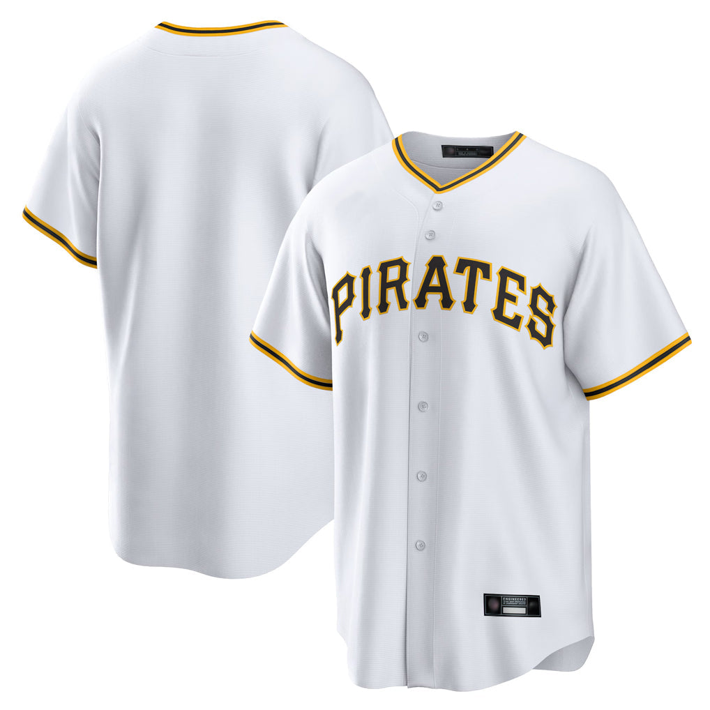 Tlead P.Pirates Blank Player White Home Game Stitched Jerseys