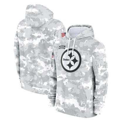 Tlead P.Steelers Arctic Camo Limited Salute to Service Pullover Hoodies Game Blank Player Stitched Jerseys