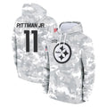 Tlead P.Steelers #11 Michael Pittman Jr. Player Arctic Camo Limited Salute to Service Pullover Hoodies Game Stitched Jerseys