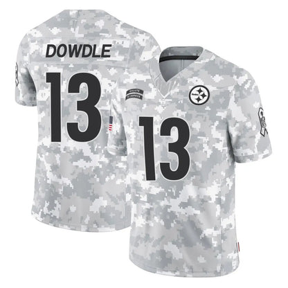 Tlead P.Steelers #13 Rico Dowdle Player Arctic Camo Limited Salute To Service Home Game Stitched Jerseys