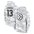 Tlead P.Steelers #13 Rico Dowdle Player Arctic Camo Limited Salute to Service Pullover Hoodies Game Stitched Jerseys