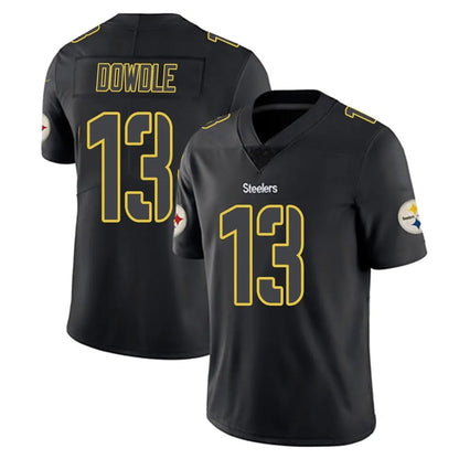 Tlead P.Steelers #13 Rico Dowdle Player Black Impact Limited Home Game Stitched Jerseys