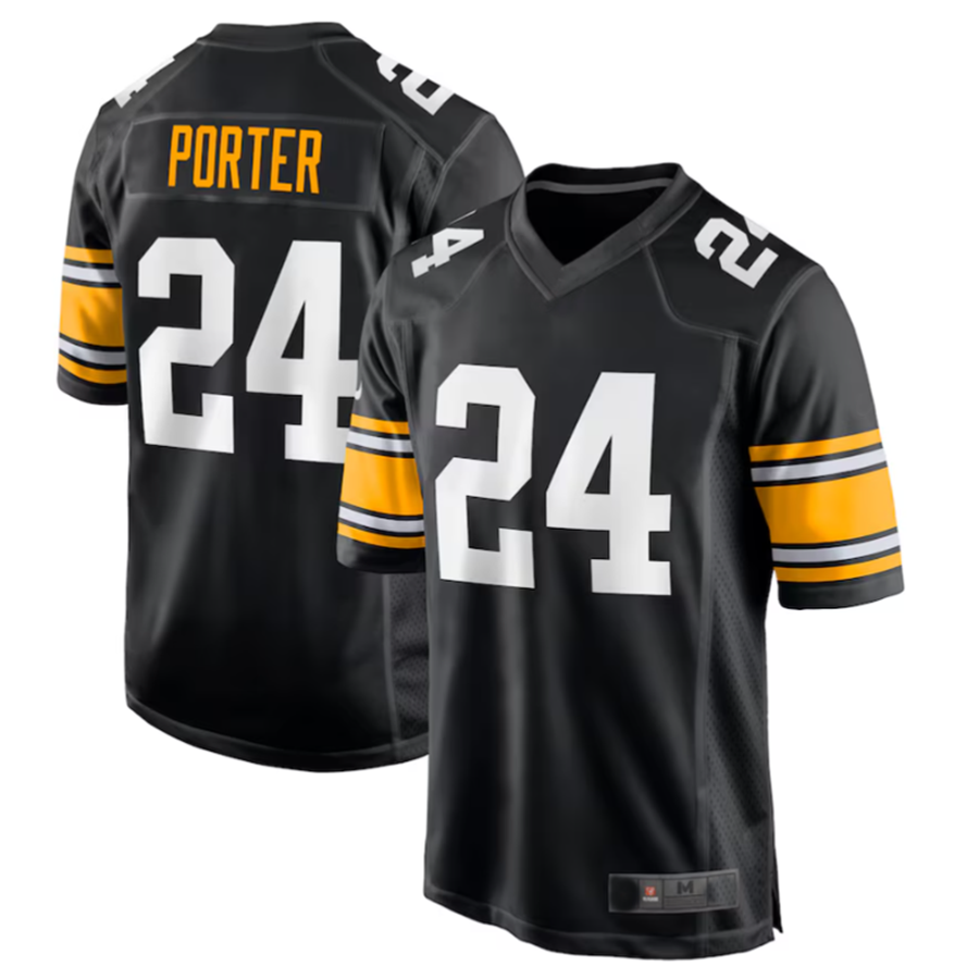 Tlead P.Steelers #24 Joey Porter Jr. Black Alternate Game American Stitched Jerseys