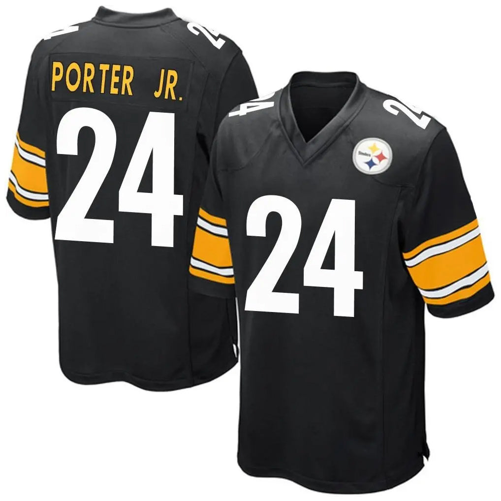 Tlead P.Steelers #24 Joey Porter Jr. Player Black Game Home Stitched Jerseys