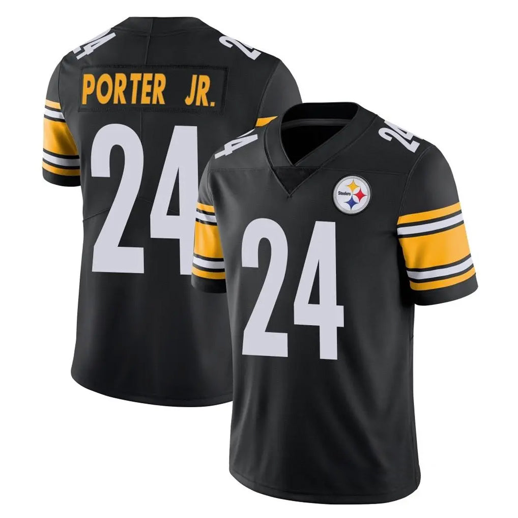 Tlead P.Steelers #24 Joey Porter Jr. Player Black Limited Vapor Untouchable Home Game Stitched Jerseys