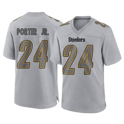 Tlead P.Steelers #24 Joey Porter Jr. Player Gray Atmosphere Fashion Home Game Stitched Jerseys