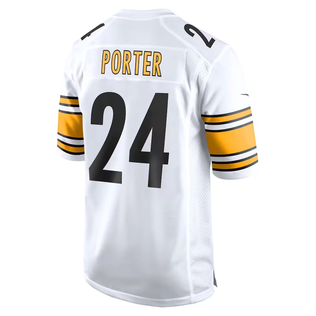Tlead P.Steelers #24 Joey Porter Jr. White Away Game Jerseys