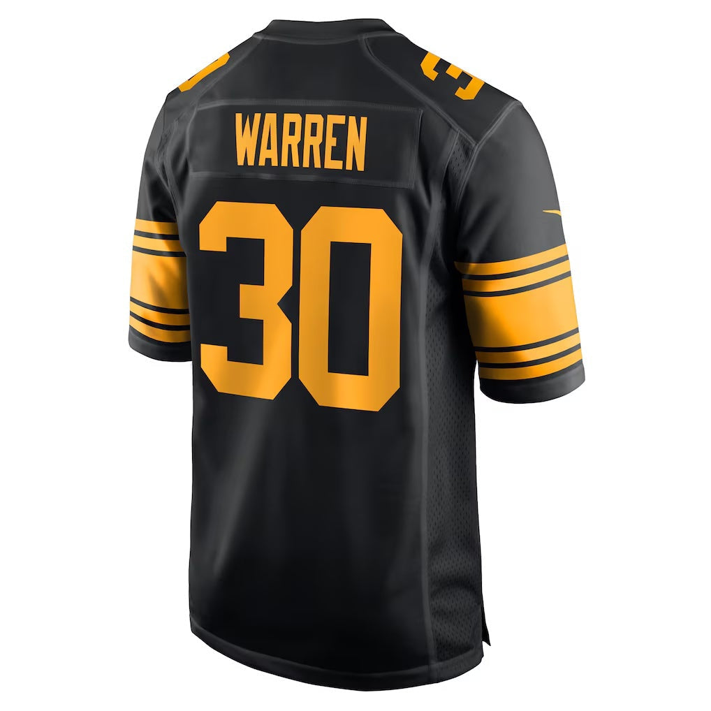Tlead P.Steelers #30 Jaylen Warren Black Alternate Game Stitched Jerseys