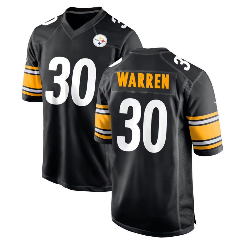 Tlead P.Steelers #30 Jaylen Warren Player Black Home Game Stitched Jerseys