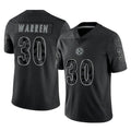 Tlead P.Steelers #30 Jaylen Warren Player Black Reflective Limited Home Game Stitched Jerseys