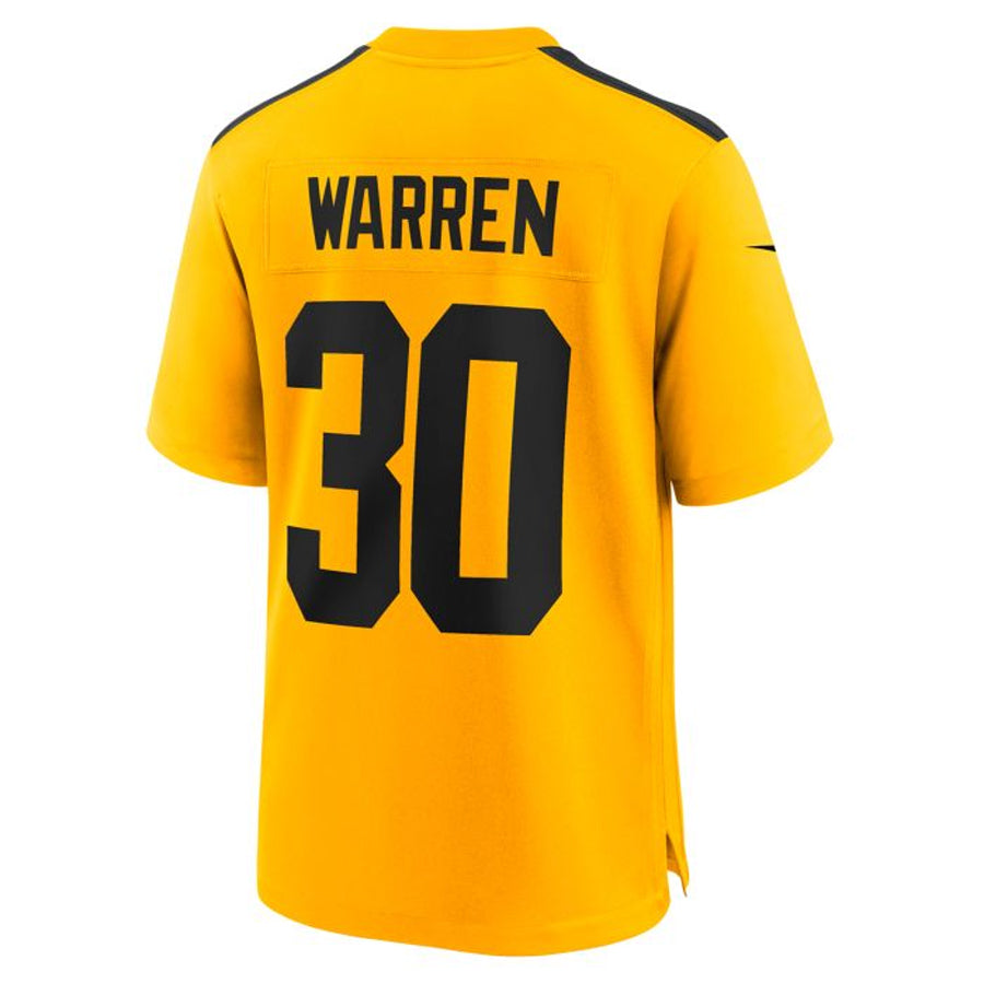 Tlead P.Steelers #30 Jaylen Warren Player Gold Alternate Game Stitched Jerseys