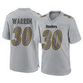 Tlead P.Steelers #30 Jaylen Warren Player Gray Atmosphere Fashion Home Game Stitched Jerseys