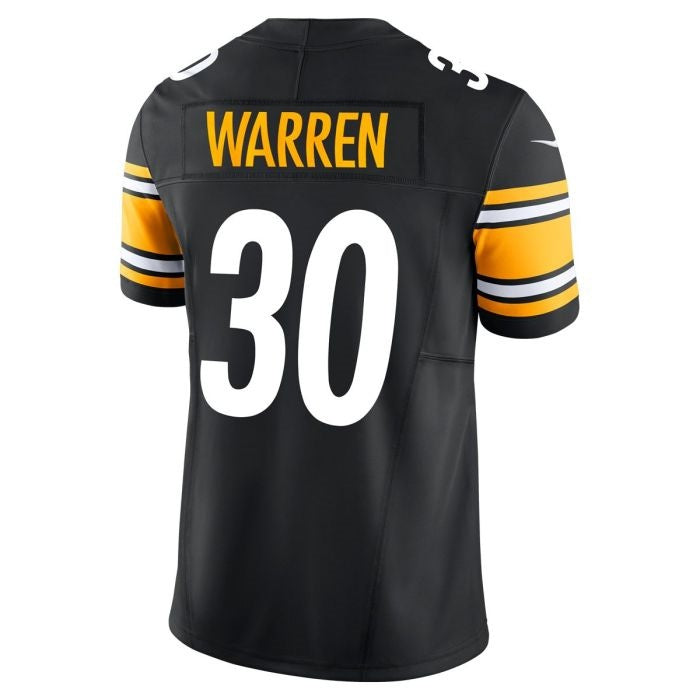 Tlead P.Steelers #30 Jaylen Warren Vapor F.U.S.E Limited Home Stitched Jerseys