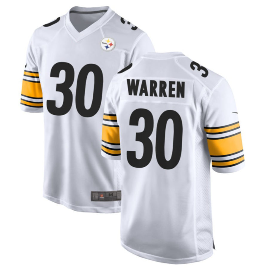 Tlead P.Steelers #30 Jaylen Warren White Game American Stitched Jersey
