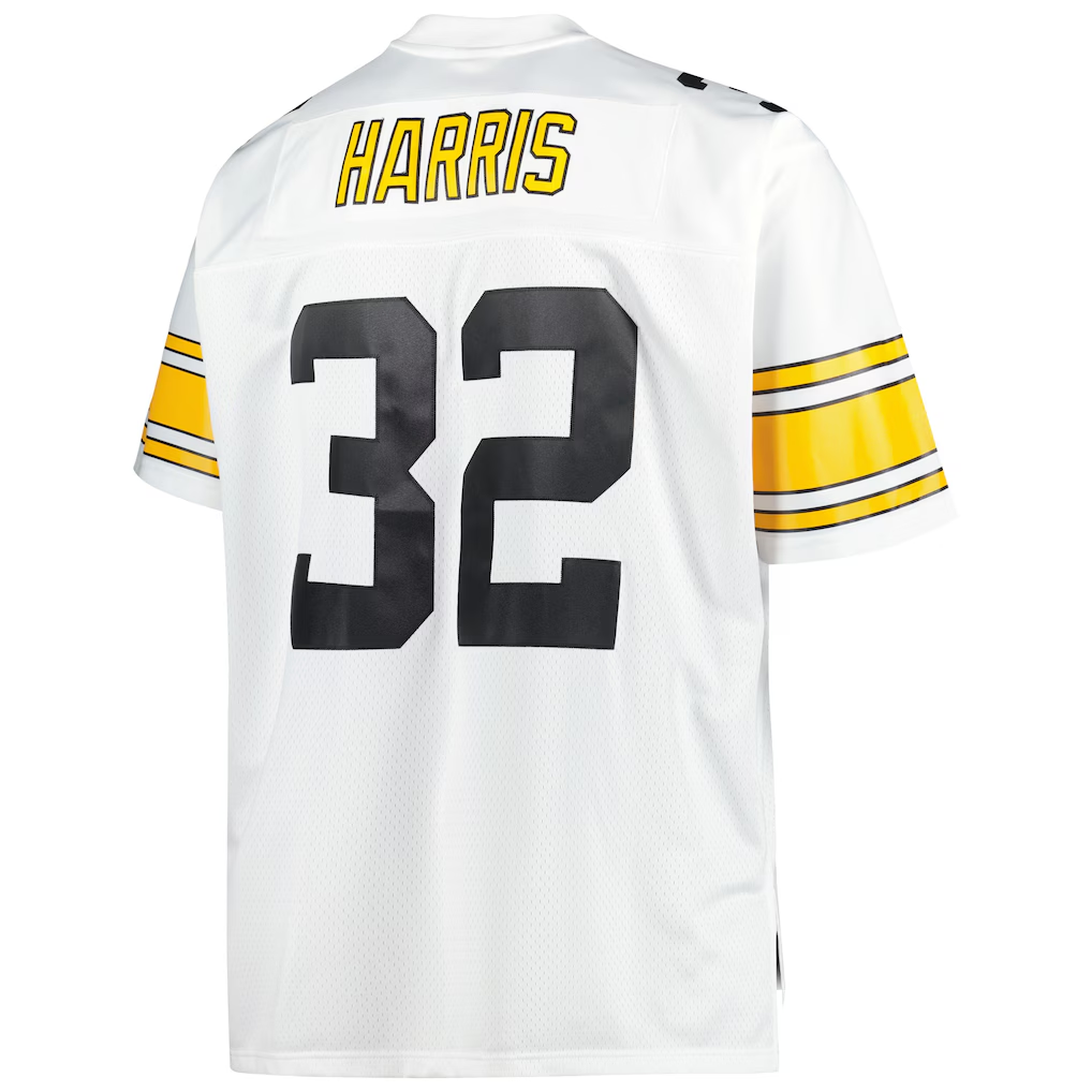 Tlead P.Steelers #32 Franco Harris Mitchell & Ness White Big & Tall 1976 Retired Player Replica Jersey