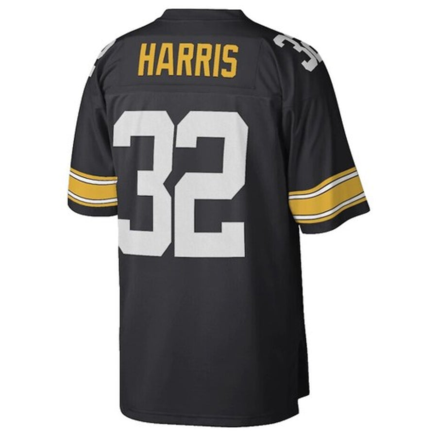 Tlead P.Steelers #32 Franco Harris Player Mitchell & Ness Black Legacy Replica Stitched Jerseys