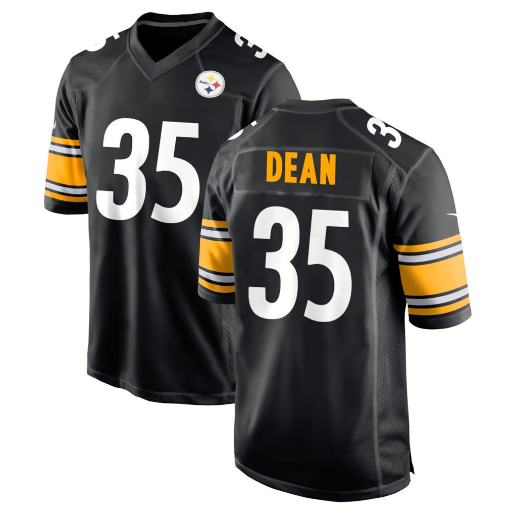 Tlead P.Steelers #35 Jamel Dean Player Black Home Game Stitched Jerseys