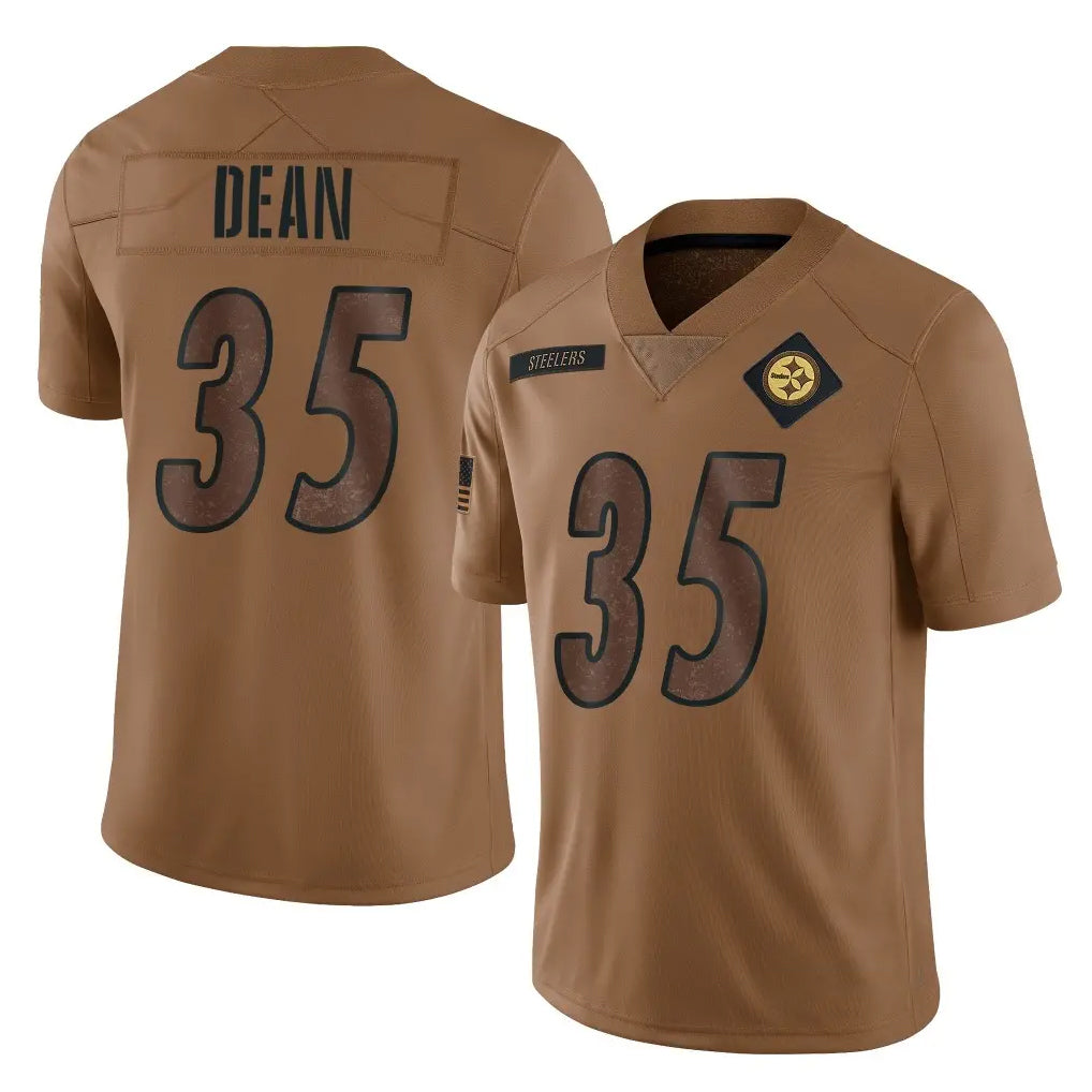 Tlead P.Steelers #35 Jamel Dean Player Brown Limited Salute To Service Home Game Stitched Jerseys
