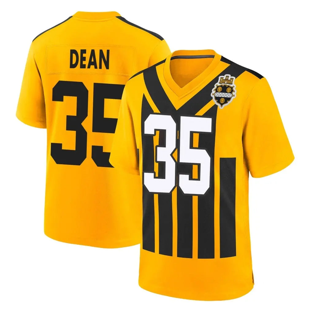 Tlead P.Steelers #35 Jamel Dean Player Gold Limited 1933 Throwback Home Game Stitched Jerseys