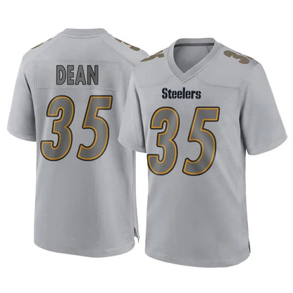 Tlead P.Steelers #35 Jamel Dean Player Gray Atmosphere Fashion Home Game Stitched Jerseys