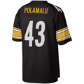 Tlead P.Steelers #43 Troy Polamalu Mitchell & Ness Black Legacy Replica Stitched Jerseys