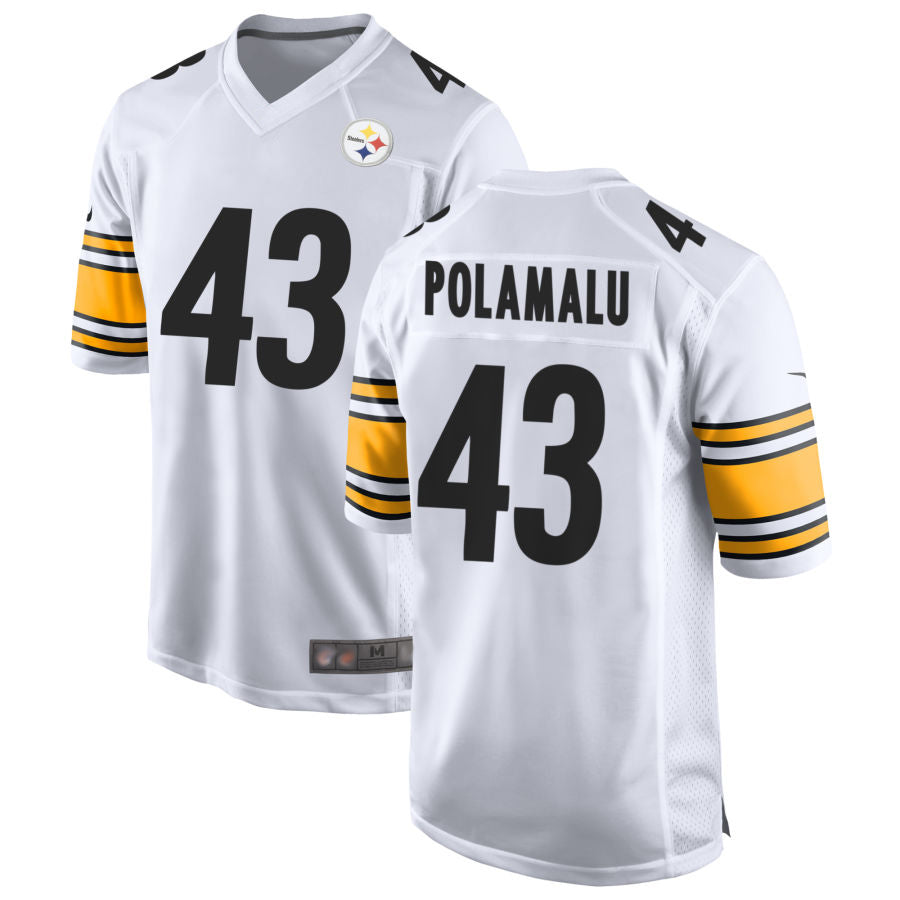Tlead P.Steelers #43 Troy Polamalu Player White Home Game Stitched Jerseys