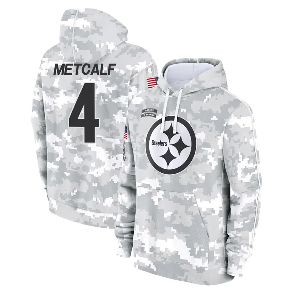 Tlead P.Steelers #4 DK Metcalf Player Arctic Camo Limited Salute to Service Pullover Hoodies Game Stitched Jerseys