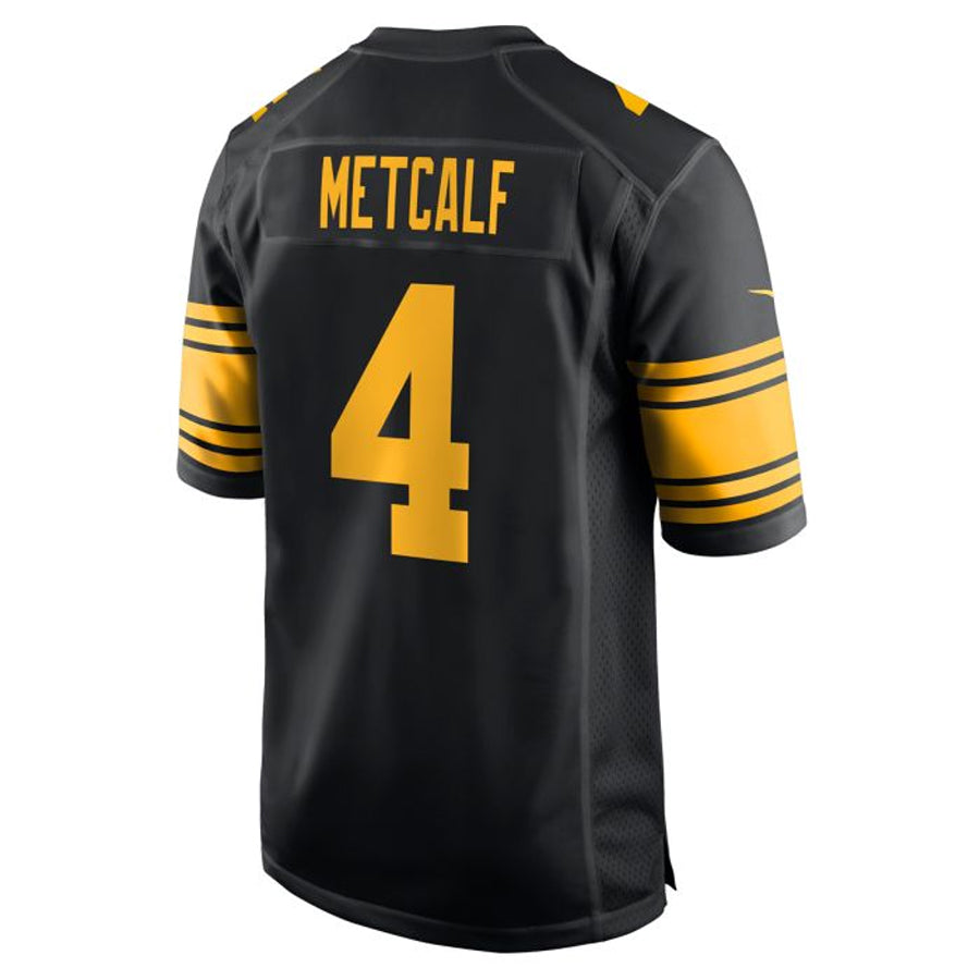 Tlead P.Steelers #4 DK Metcalf Player Black Replica Game Stitched Jerseys