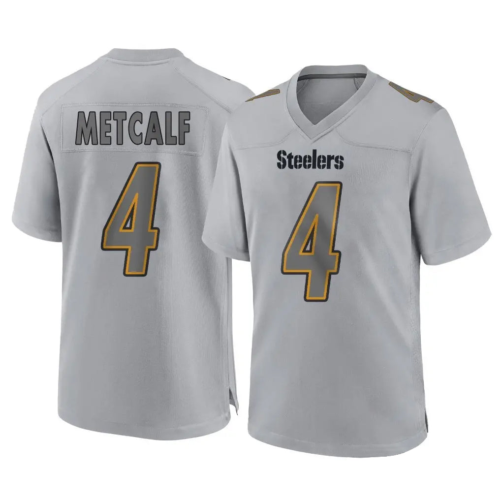 Tlead P.Steelers #4 DK Metcalf Player Gray Atmosphere Fashion Home Game Stitched Jerseys