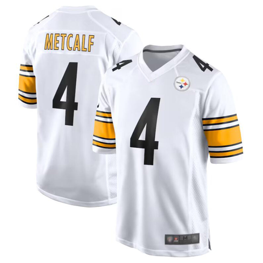Tlead P.Steelers #4 DK Metcalf Player White Game Replica Stitched Jerseys