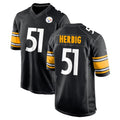 Tlead P.Steelers #51 Nick Herbig Player Black Home Game Stitched Jerseys