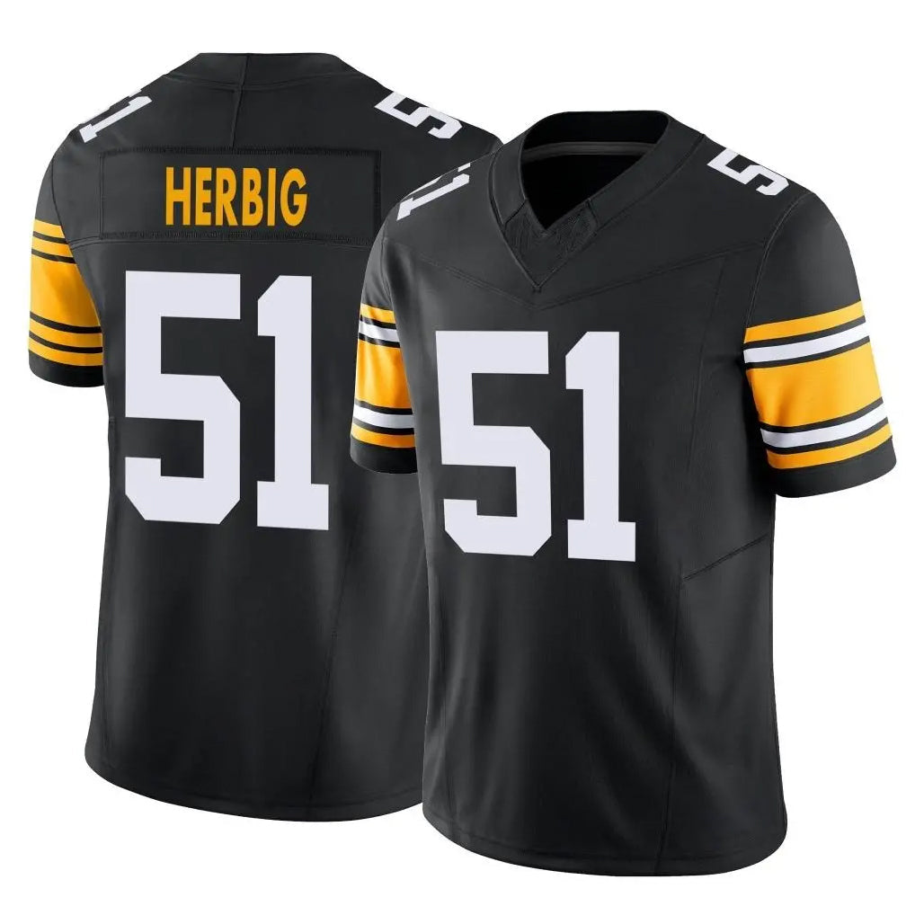 Tlead P.Steelers #51 Nick Herbig Player Black Limited Alternate Vapor F.U.S.E. Home Game Stitched Jerseys
