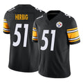 Tlead P.Steelers #51 Nick Herbig Player Black Limited Vapor F.U.S.E. Home Game Stitched Jerseys