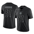 Tlead P.Steelers #51 Nick Herbig Player Black Reflective Limited Home Game Stitched Jerseys