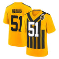 Tlead P.Steelers #51 Nick Herbig Player Gold Limited 1933 Throwback Home Game Stitched Jerseys