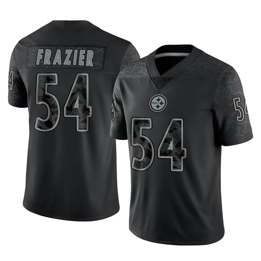 Tlead P.Steelers #54 Zach Frazier Player Black Reflective Limited Home Game Stitched Jerseys