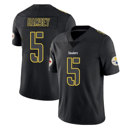 Tlead P.Steelers #5 Jalen Ramsey Player Black Impact Limited Home Game Stitched Jerseys