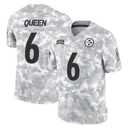 Tlead P.Steelers #6 Patrick Queen Player Arctic Camo Limited Salute To Service Home Game Stitched Jerseys