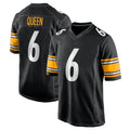 Tlead P.Steelers #6 Patrick Queen Player Black Home Game Stitched Jerseys