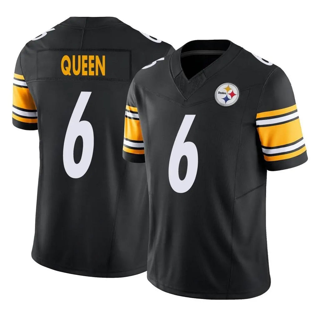 Tlead P.Steelers #6 Patrick Queen Player Black Limited Vapor F.U.S.E. Home Game Stitched Jerseys