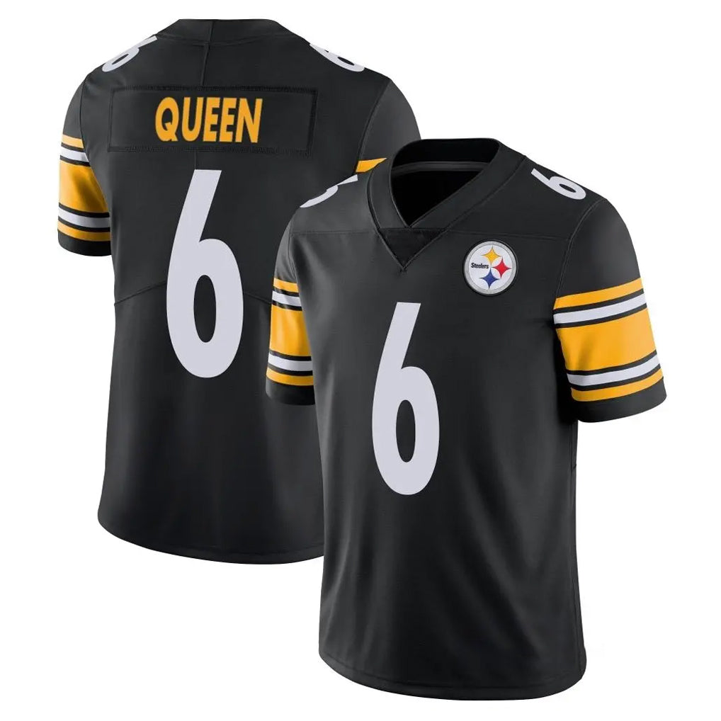 Tlead P.Steelers #6 Patrick Queen Player Black Limited Vapor Untouchable Home Game Stitched Jerseys