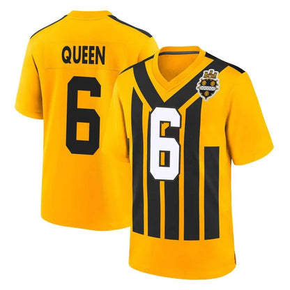Tlead P.Steelers #6 Patrick Queen Player Gold Limited 1933 Throwback Home Game Stitched Jerseys
