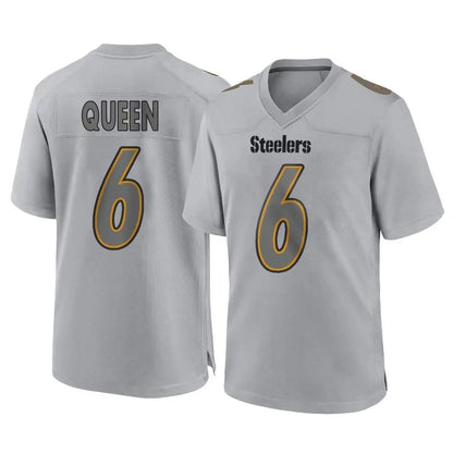 Tlead P.Steelers #6 Patrick Queen Player Gray Atmosphere Fashion Home Game Stitched Jerseys