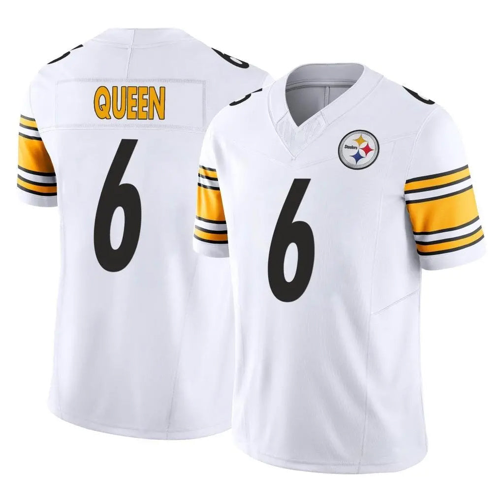 Tlead P.Steelers #6 Patrick Queen Player White Limited Vapor F.U.S.E. Home Game Stitched Jerseys