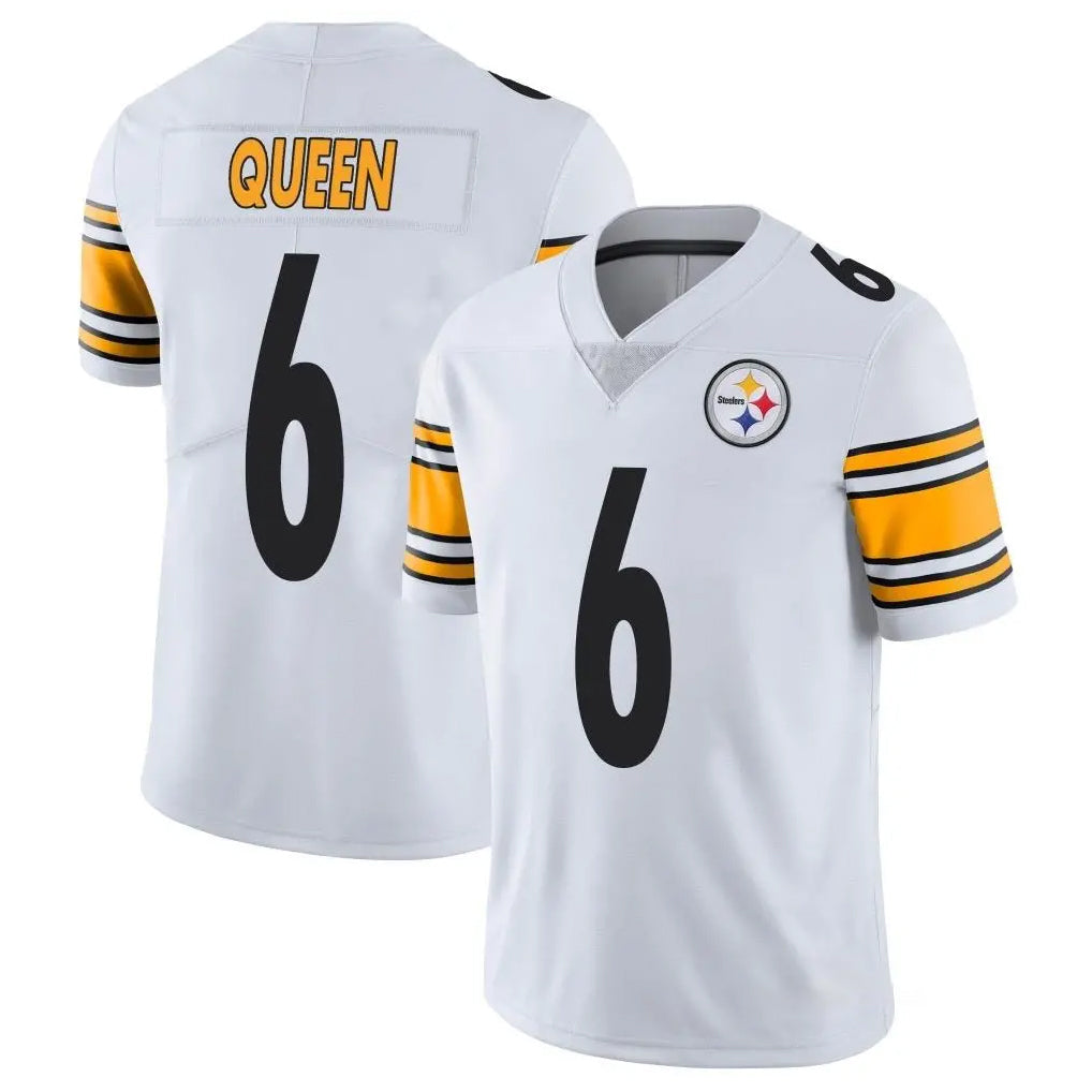 Tlead P.Steelers #6 Patrick Queen Player White Limited Vapor Untouchable Home Game Stitched Jerseys