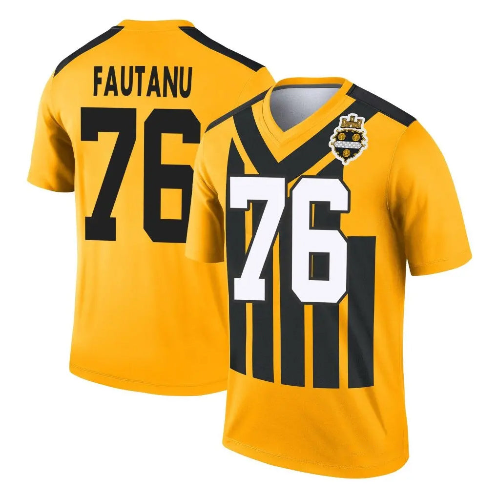 Tlead P.Steelers #76 Troy Fautanu Player Gold Legend Limited 1933 Throwback Performance Home Game Stitched Jerseys