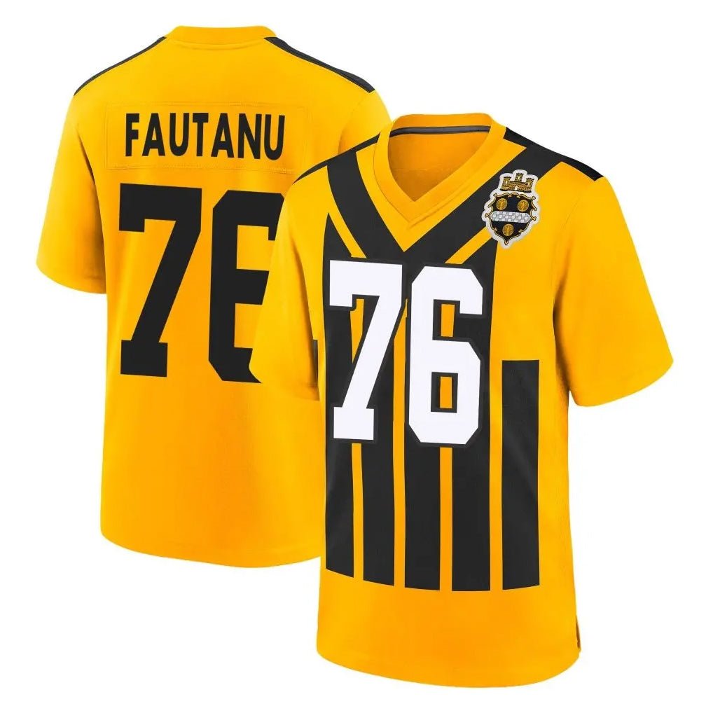 Tlead P.Steelers #76 Troy Fautanu Player Gold Limited 1933 Throwback Home Game Stitched Jerseys