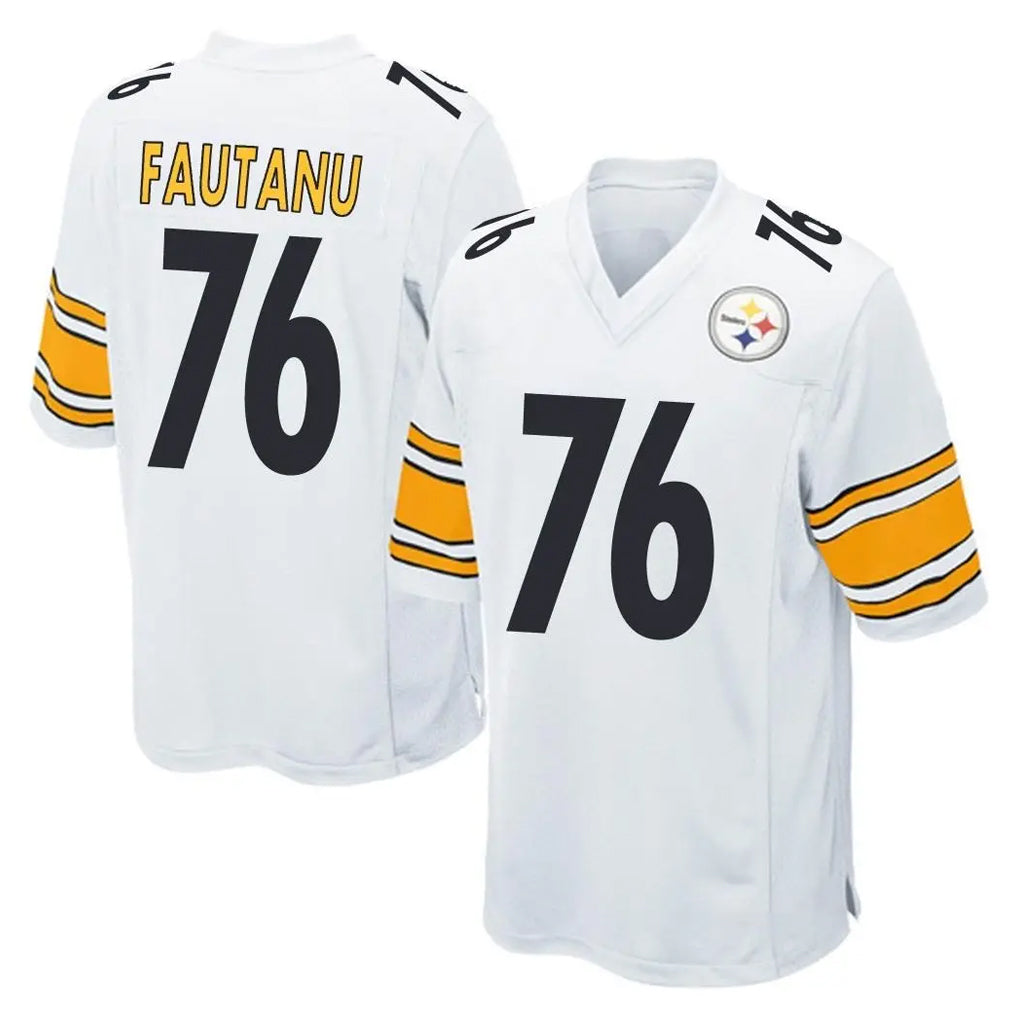 Tlead P.Steelers #76 Troy Fautanu Player White Home Game Stitched Jerseys
