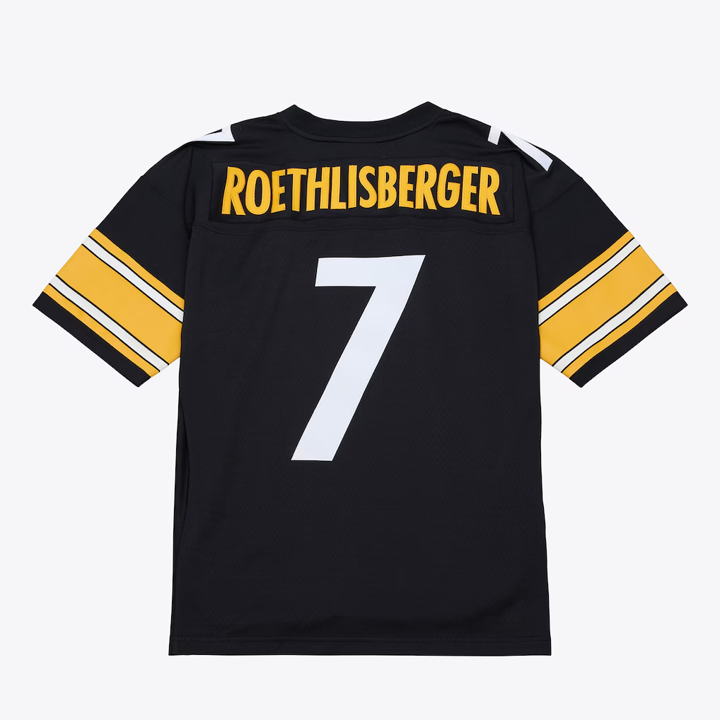Tlead P.Steelers #7 Ben Roethlisberger Mitchell & Ness Black 2004 Legacy Throwback Replica Jersey Stitched Puhic Game Jerseys