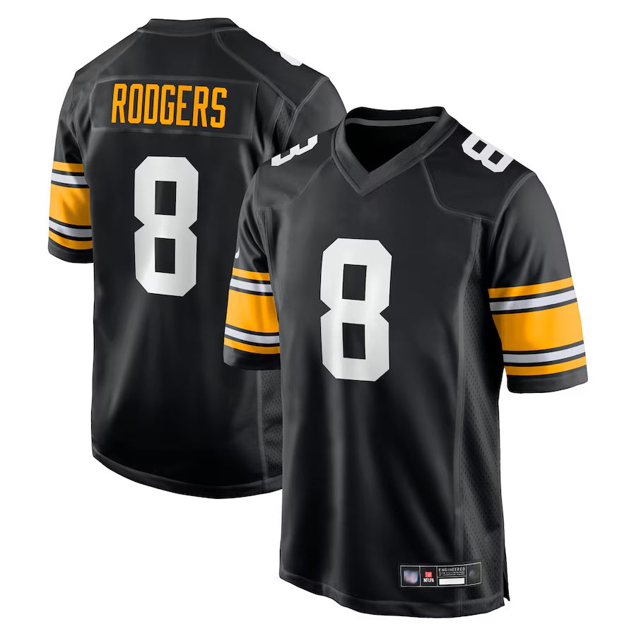 Tlead P.Steelers #8 Aaron Rodgers Player Black Home Limited Stitched Jerseys